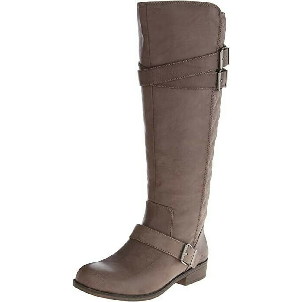 Madden Girl Women's Calinda Equestrian Knee high Tall Boots Gray Size‎ 8.5 M